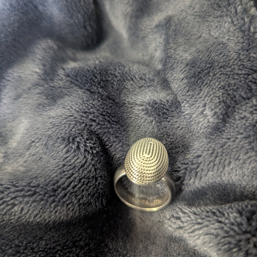 Silver Textured Ring Size 8 - Picture 4 of 7